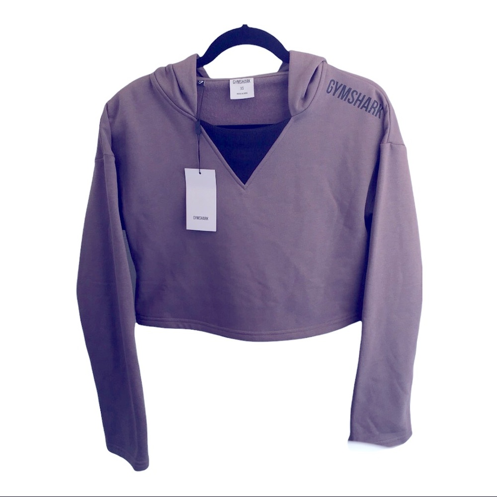NWT Gymshark Solo cropped hoodie in slate lavender